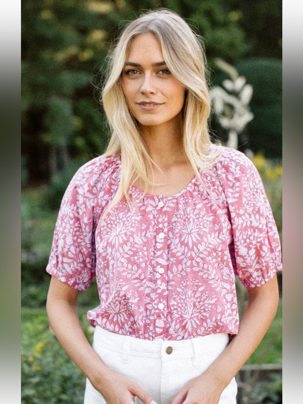 Marea EVERLY TOP - FADED ROSE LACE FLORAL